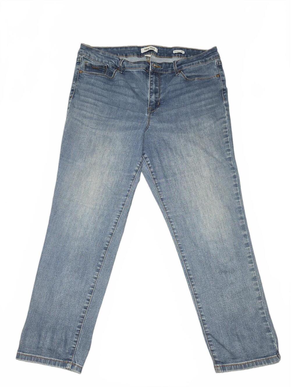 Nine West Gramercy Crop Jeans Women Size 16 Blue Straight Crop Denim